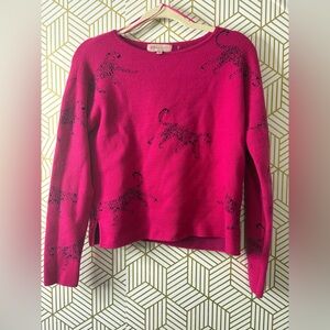 Philosophy Bright pink Crewneck Sweater Leopard graphics XS